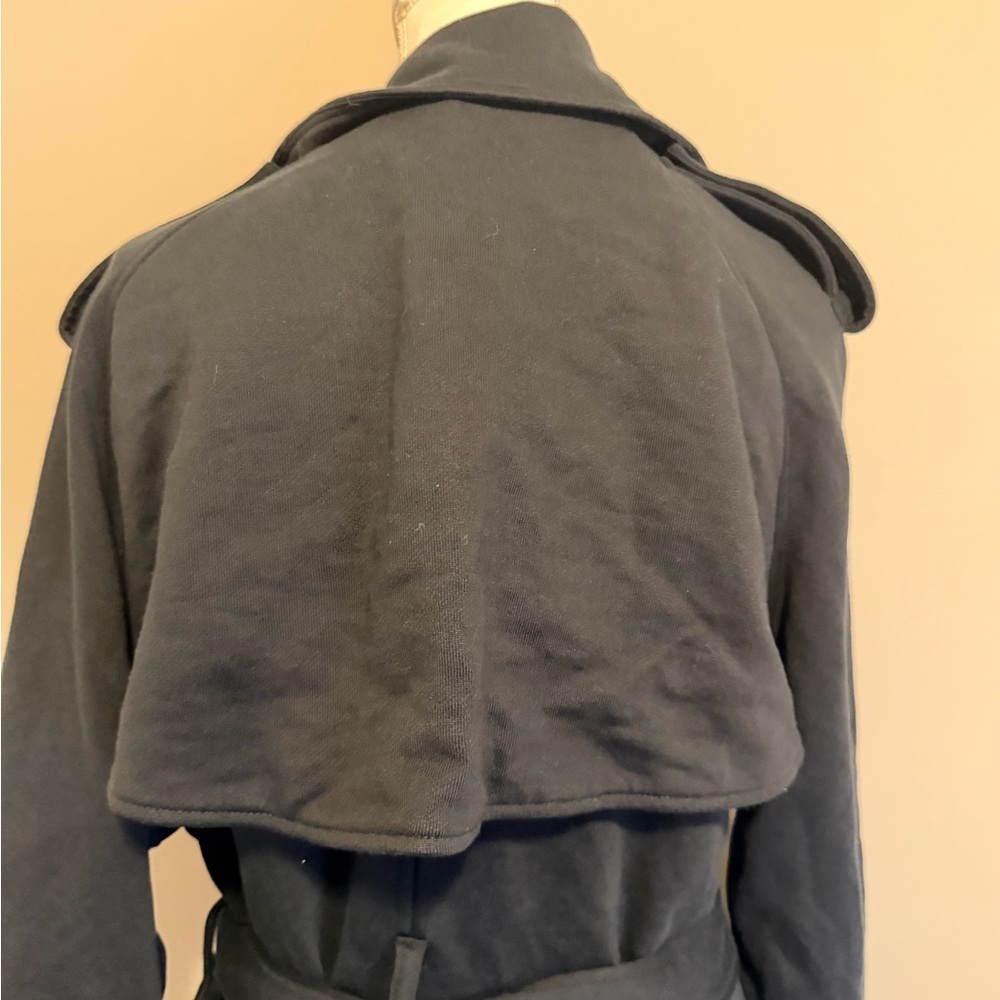 NWT SKIMS boyfriend fleece oversized trench coat size small in Onyx - Picture 10 of 14